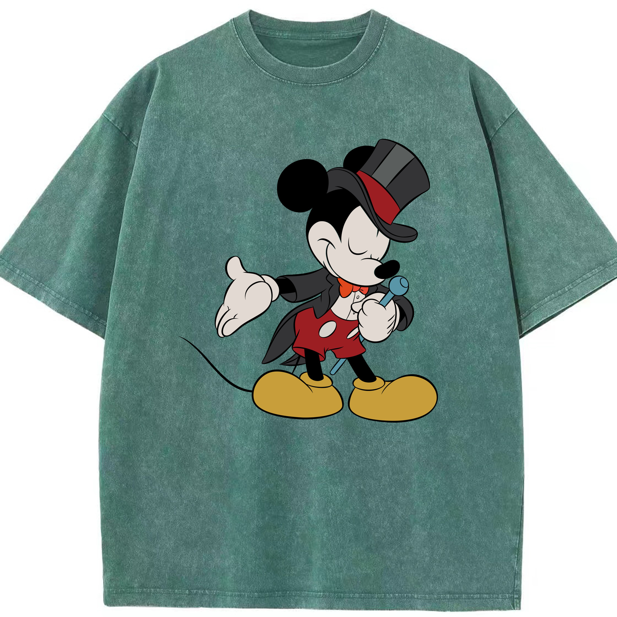 （画像用） ミッキーマウス Mickey Mouse 綿100% ヴィンテージ風 半袖Tシャツ（フロントプリント）